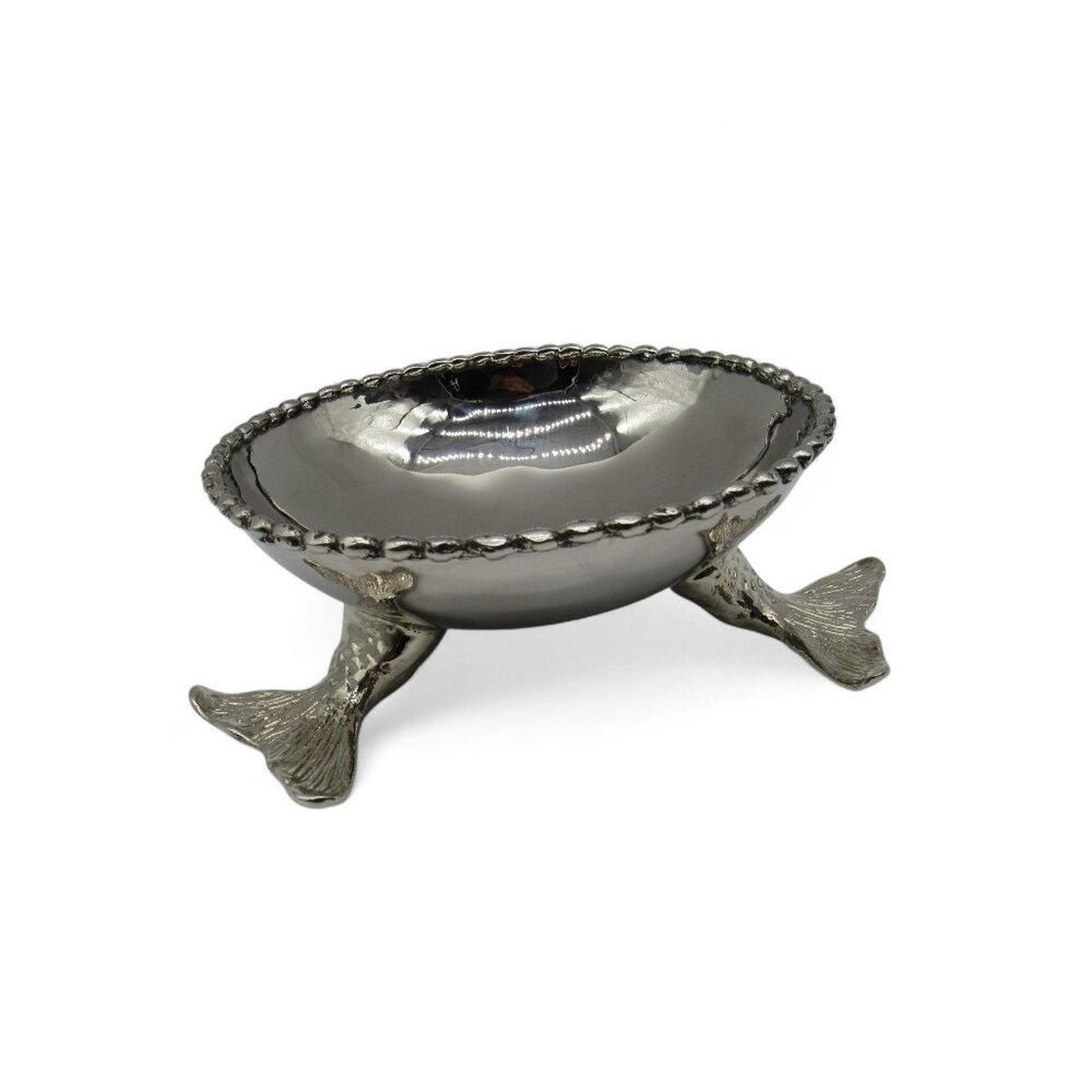 Michael Aram Mermaid Fish Tail Footed Bowl Nickel-plated Stainless Steel